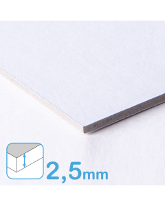 Buchbinder-Graukarton - weiß/weiß 2,50mm stark, alle Standardgrößen