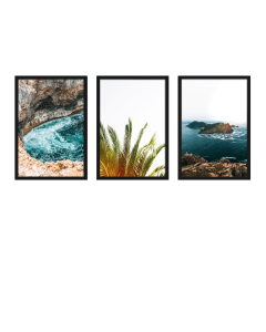 Fine Art Wandbilder Set 001 Beach - 40x60cm inklusive Bilderrahmen 