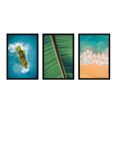Fine Art Wandbilder Set 002 Beach - 40x60cm inklusive Bilderrahmen 
