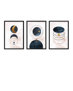 FineArt Wandbilder Set 034 Aquarell Modern - 40x60cm mit Bilderrahmen Auswahl