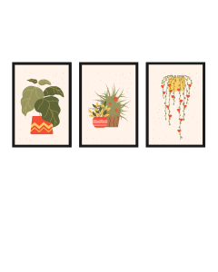 FineArt Wandbilder Set 035 Floral Minimalistisch - 40x60cm mit Bilderrahmen Auswahl
