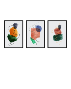 FineArt Wandbilder Set 036 Aquarell Minimaltisch - 40x60cm mit Bilderrahmen Auswahl