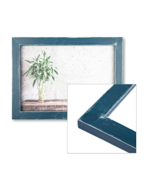 Holz-Bilderrahmen Mathilda M-001 in petrol-blau Shabby Chic, Format-Auswahl in petrol-blau, Grunge, Landhaus, Vintage