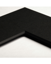 Standard-Passepartout BLACK10-B25-Z001-Auswahl in Schwarz, einfarbig glatt