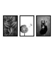 Fine Art Wandbilder Set 014 schwarz-weiß - 40x60cm inklusive Bilderrahmen 