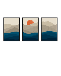 FineArt Wandbilder Set 019 Boho Modern - 40x60cm mit Bilderrahmen Auswahl