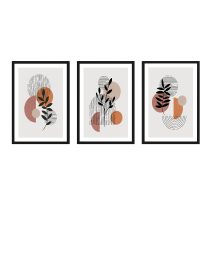 FineArt Wandbilder Set 022 Boho Floral - 40x60cm mit Bilderrahmen Auswahl