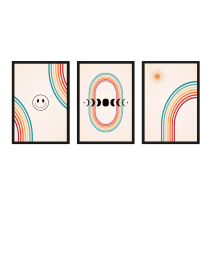 FineArt Wandbilder Set 023 Boho Retro - 40x60cm mit Bilderrahmen Auswahl
