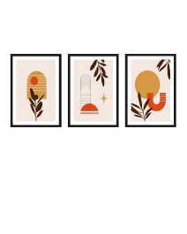 FineArt Wandbilder Set 025 Boho Minimalistisch - 40x60cm mit Bilderrahmen Auswahl