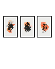 FineArt Wandbilder Set 026 Boho Floral - 40x60cm mit Bilderrahmen Auswahl