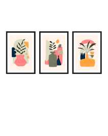 FineArt Wandbilder Set 027 Boho Minimalistisch - 40x60cm mit Bilderrahmen Auswahl