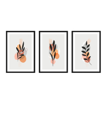 FineArt Wandbilder Set 028 Boho Floral - 40x60cm mit Bilderrahmen Auswahl