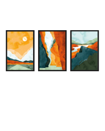 FineArt Wandbilder Set 029 Aquarell Minimaltisch - 40x60cm mit Bilderrahmen Auswahl