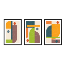 FineArt Wandbilder Set 031 Boho Geometrie - 40x60cm mit Bilderrahmen Auswahl