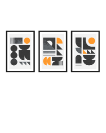 FineArt Wandbilder Set 039 Boho Bauhaus - 40x60cm mit Bilderrahmen Auswahl